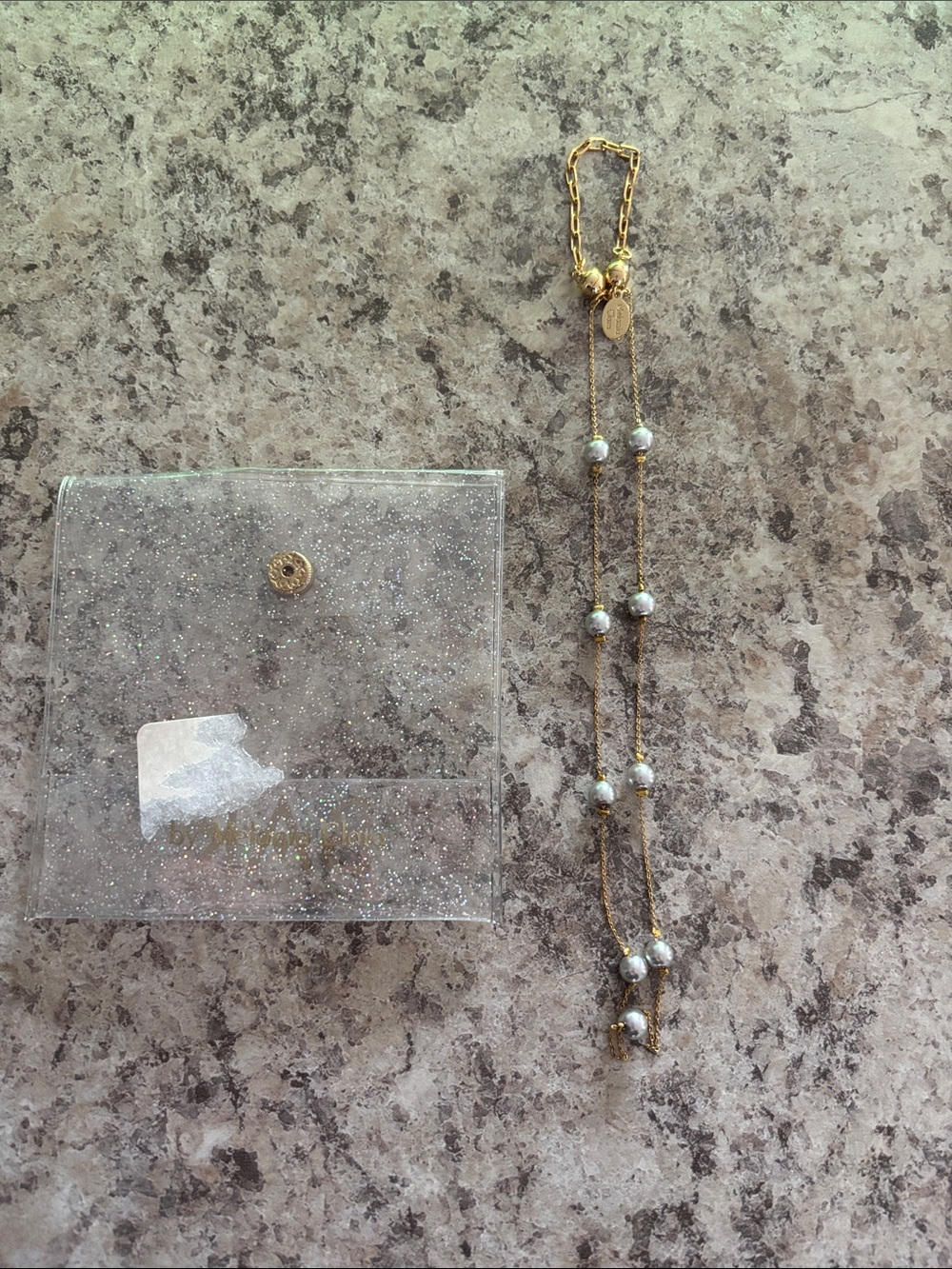 Gold Chain Necklace with Pearl Accents
